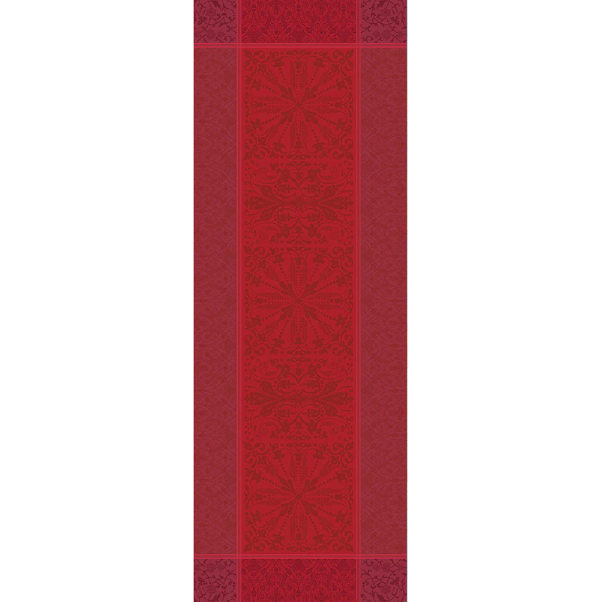Chemin de table antitache déperlant pur coton bordeaux 52X147 Garnier