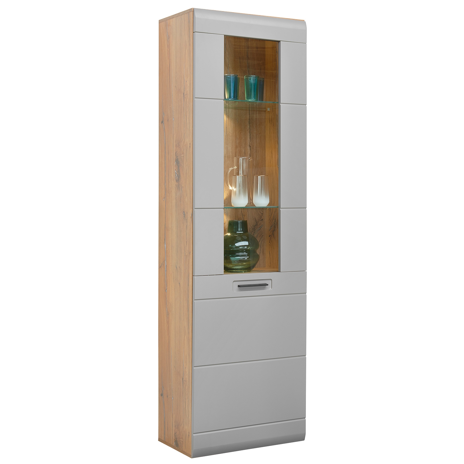 Luca Bessoni Standvitrine AURIS - Basalt-Flagstaff Eiche - 60 cm