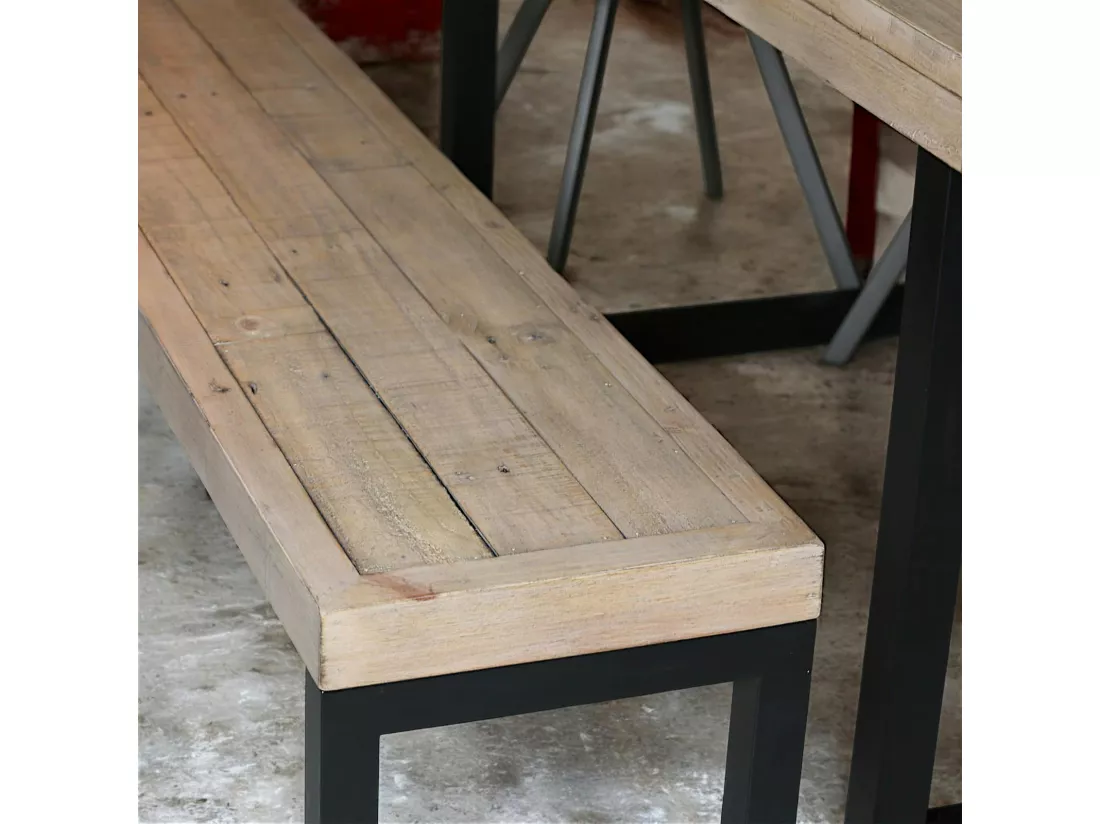Banc de table en bois recyclé 140 cm AUCKLAND