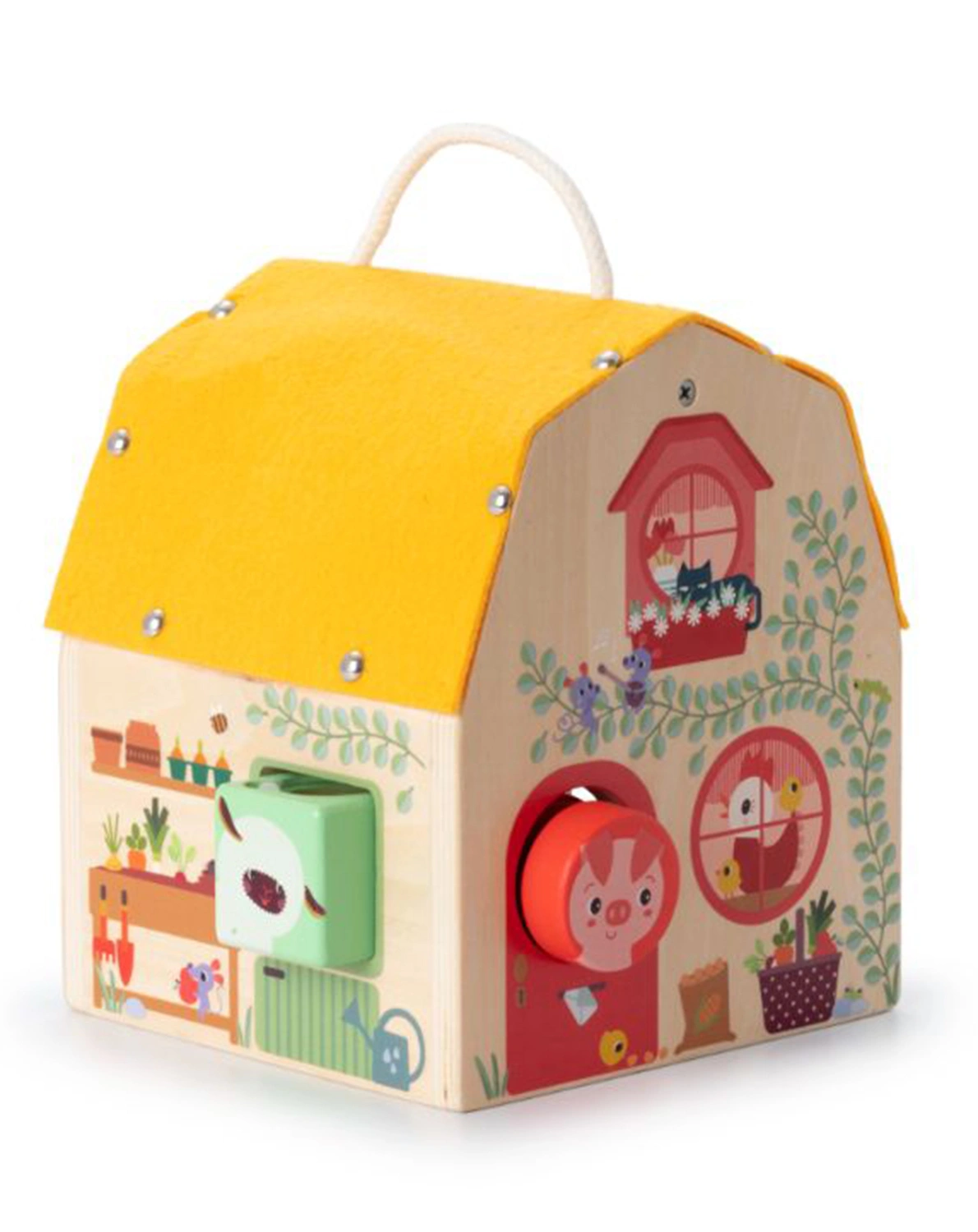 Holz-Aktivitätsspielzeug BAUERNHOF (15x15x18,5)