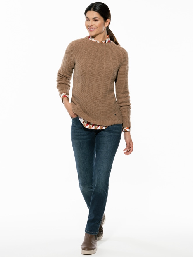 Cashmino Pullover Längsstruktur