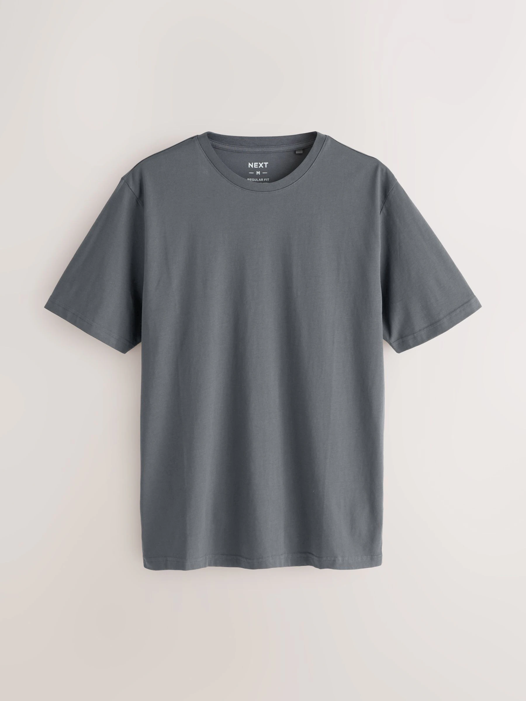 Zwart/Wit/grijs/leigrijs/kiezelkleurig/Bruin - Normale Pasvorm - Essential katoenen T-shirts verpakking van 6