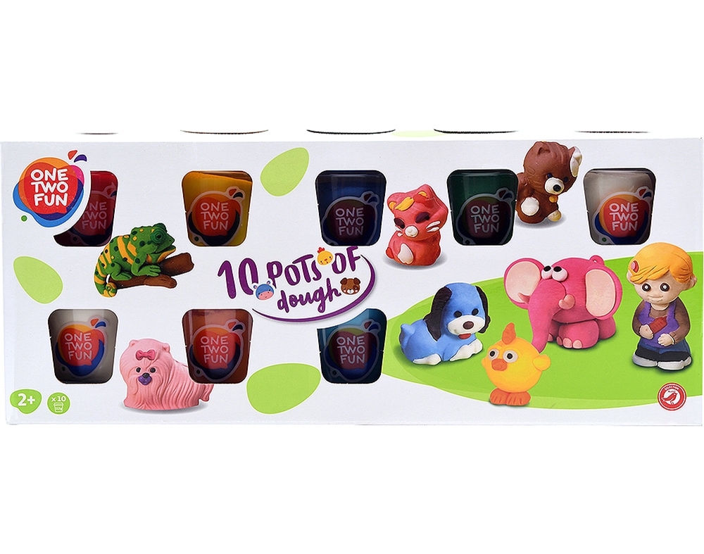 PLASTICINA ONE TWO FUN POTE 10X140G