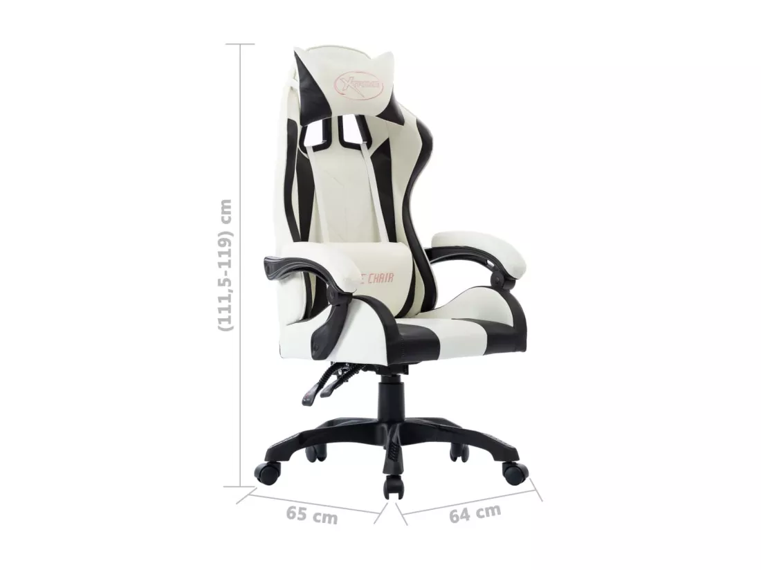 Fauteuil de jeux vidéo Blanc Similicuir