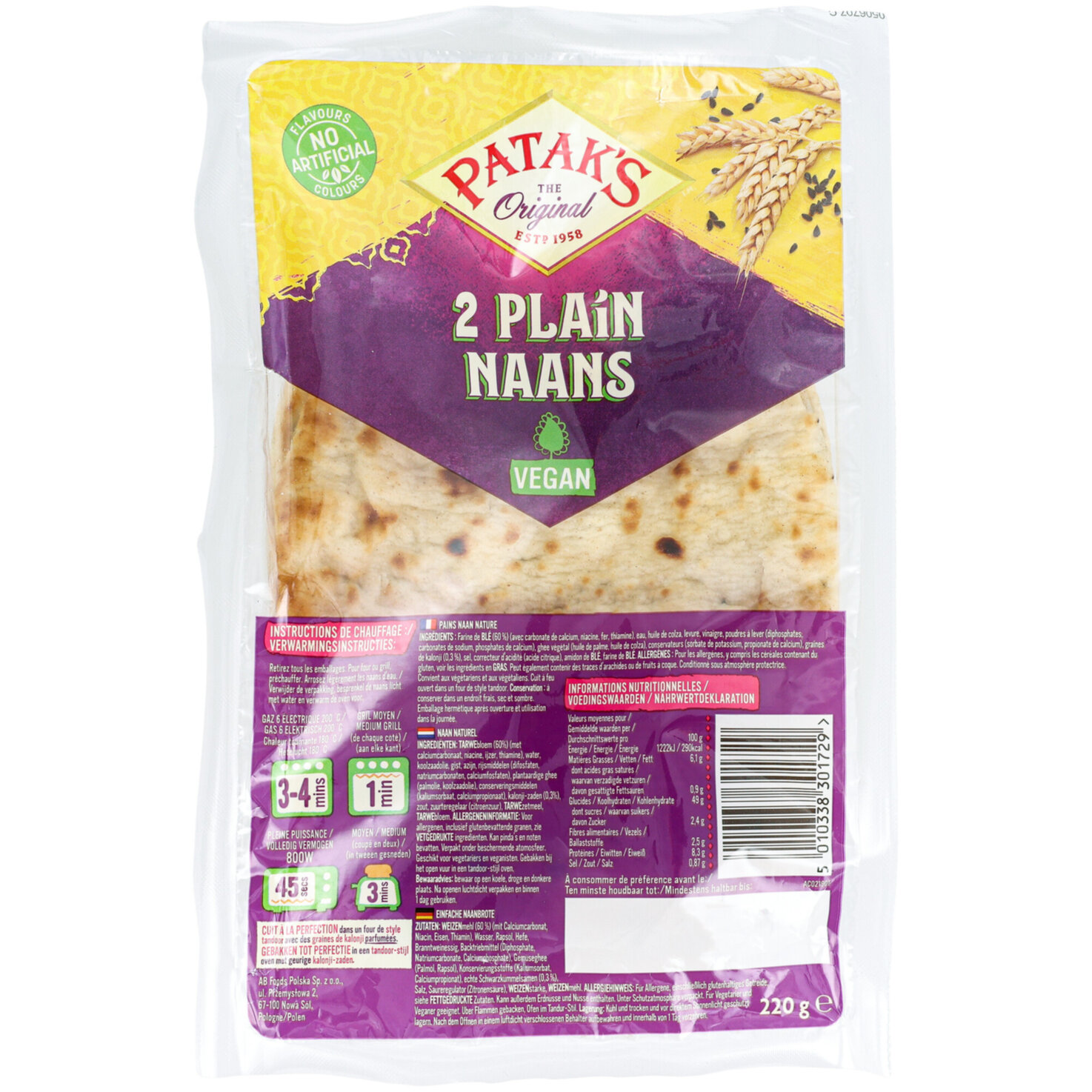 Pataks Plain Naan Bread