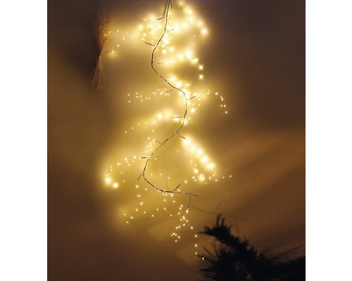 Lafiora zilveren lichttak, 288 LED's, 150 cm, warm wit licht, inclusief timer en dimmer
