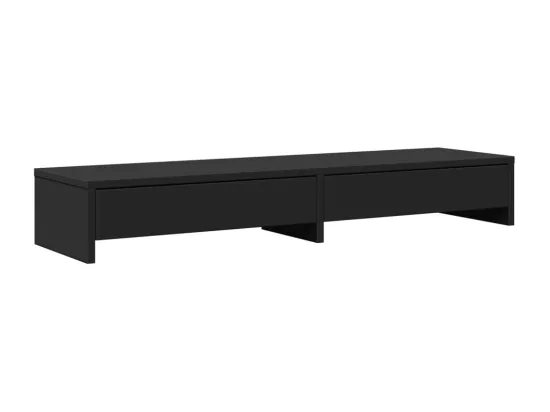 Support de moniteur avec tiroirs noir bois d'ingénierie
