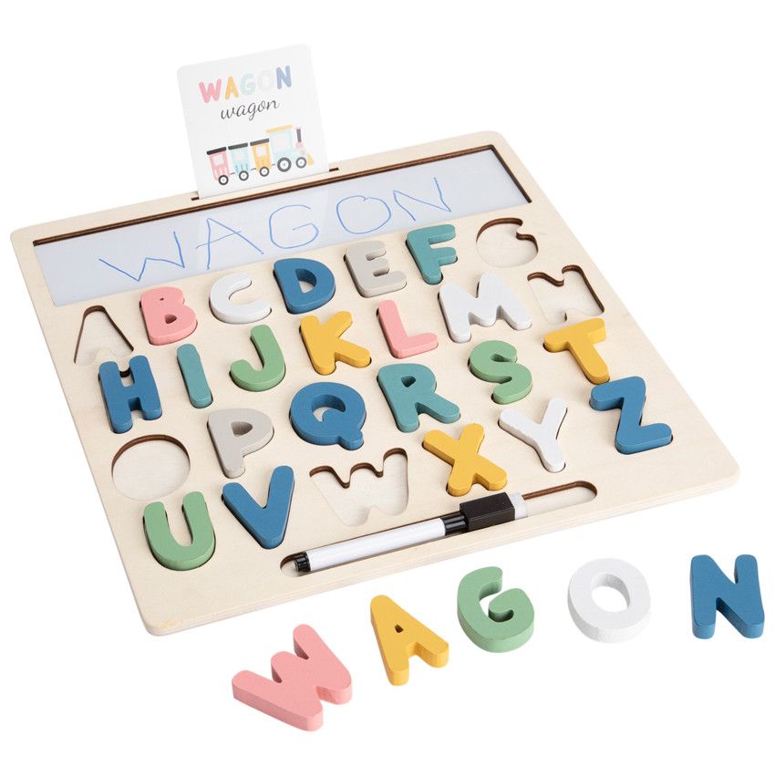 Puzzle alphabet avec cartes - Ecru
