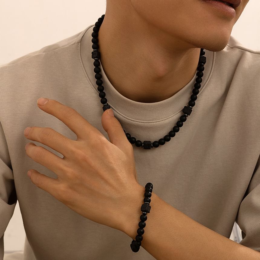 Gretlyn - Choker / Armband met imitatie edelstenen kralen