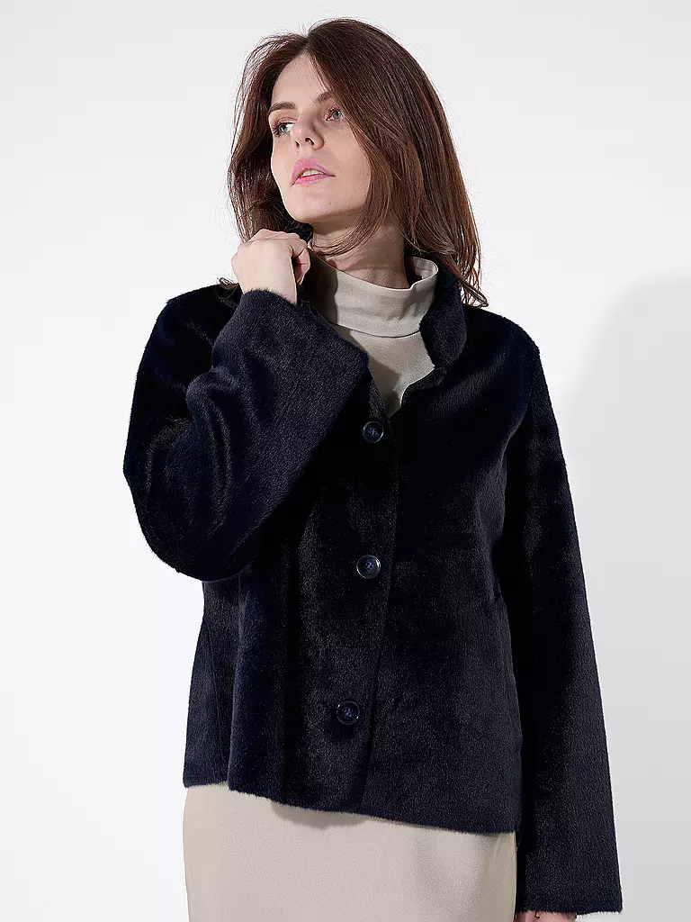 RICH & ROYAL Jacke in Felloptik blau