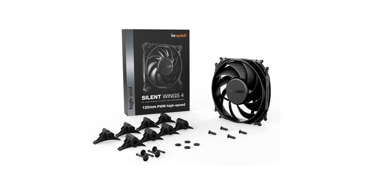 be quiet!Silent Wings 4 PWM high-speed case fan  (Zwart, 120 x 120 x 25 mm)