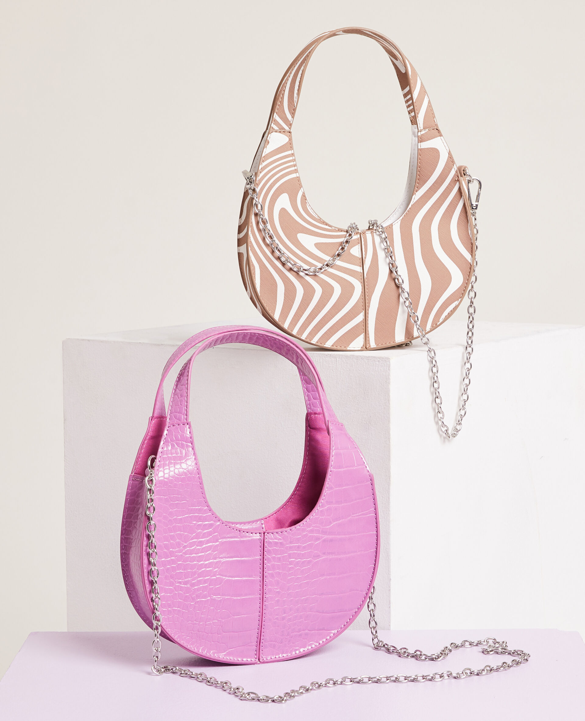 Sac rigide rond - Rose