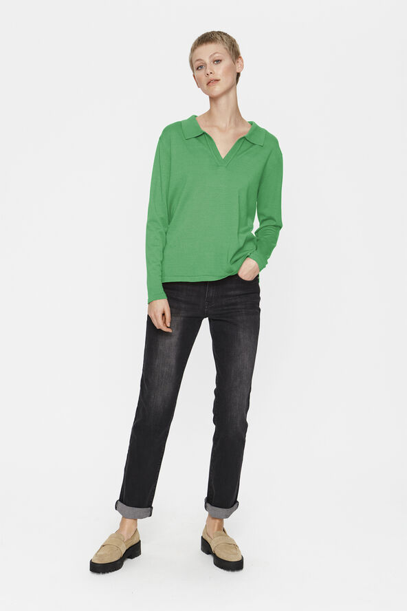 Saint Tropez MilaSZ Polo Pullover Verdant green melange