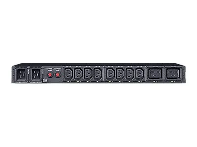 CyberPower Switched ATS PDU44005 - Strømfordelingsenhed (rackversion) - AC 200-240 V - 1-faset - serial, Ethernet - input: 2 x IEC 60320 C20 - output-stikforbindelser: 10 (8 x IEC 60320 C13, 2 x IEC 60320 C19) - 1U - 3.05 m ledning - sort