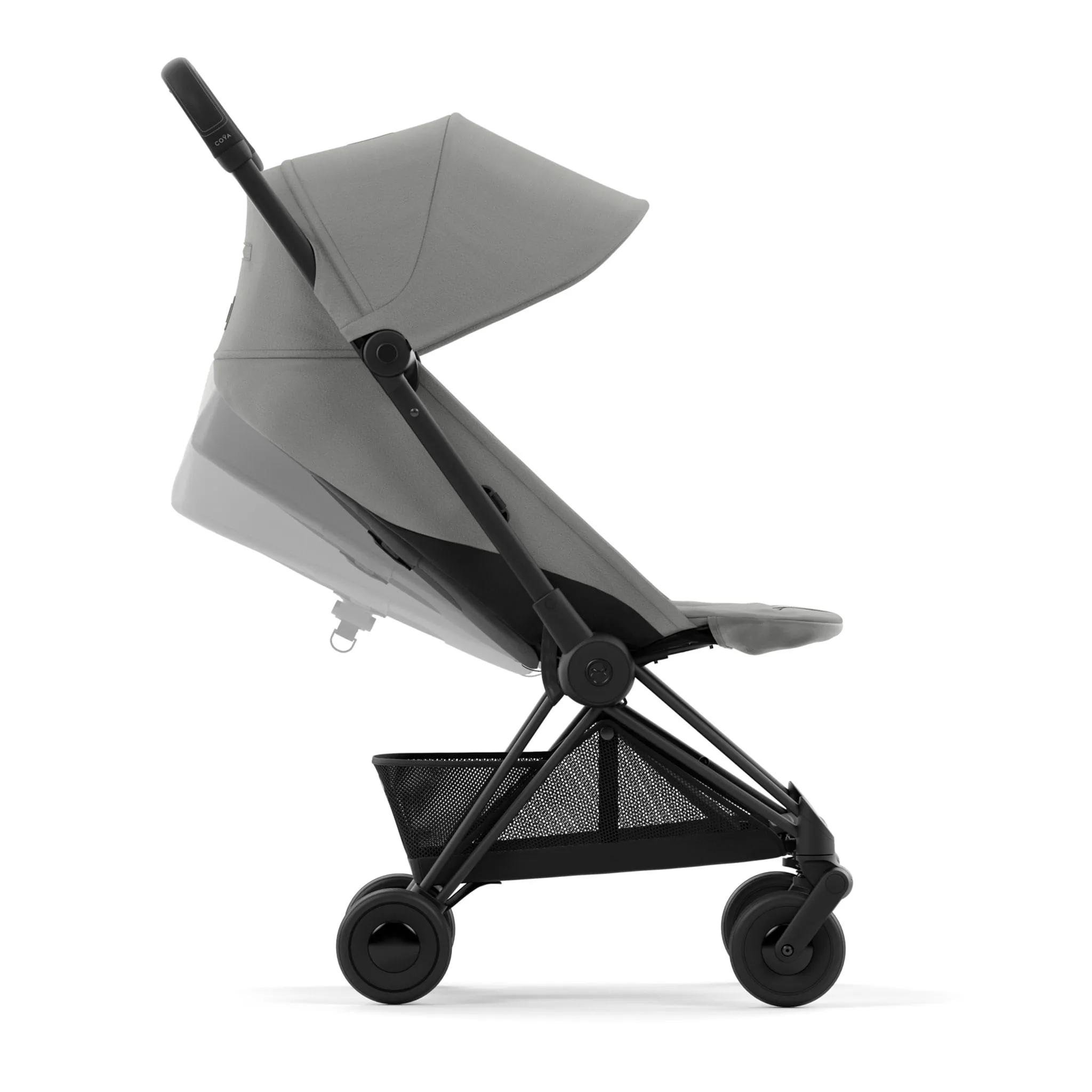 Cybex Poussette Coya - Cadre noir mat avec siège gris mirage