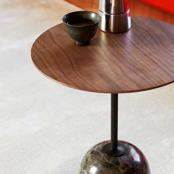 &Tradition - Lato Beistelltisch oval 40 x 50 cm, H 45 cm, Eiche / Crema Diva Marmor