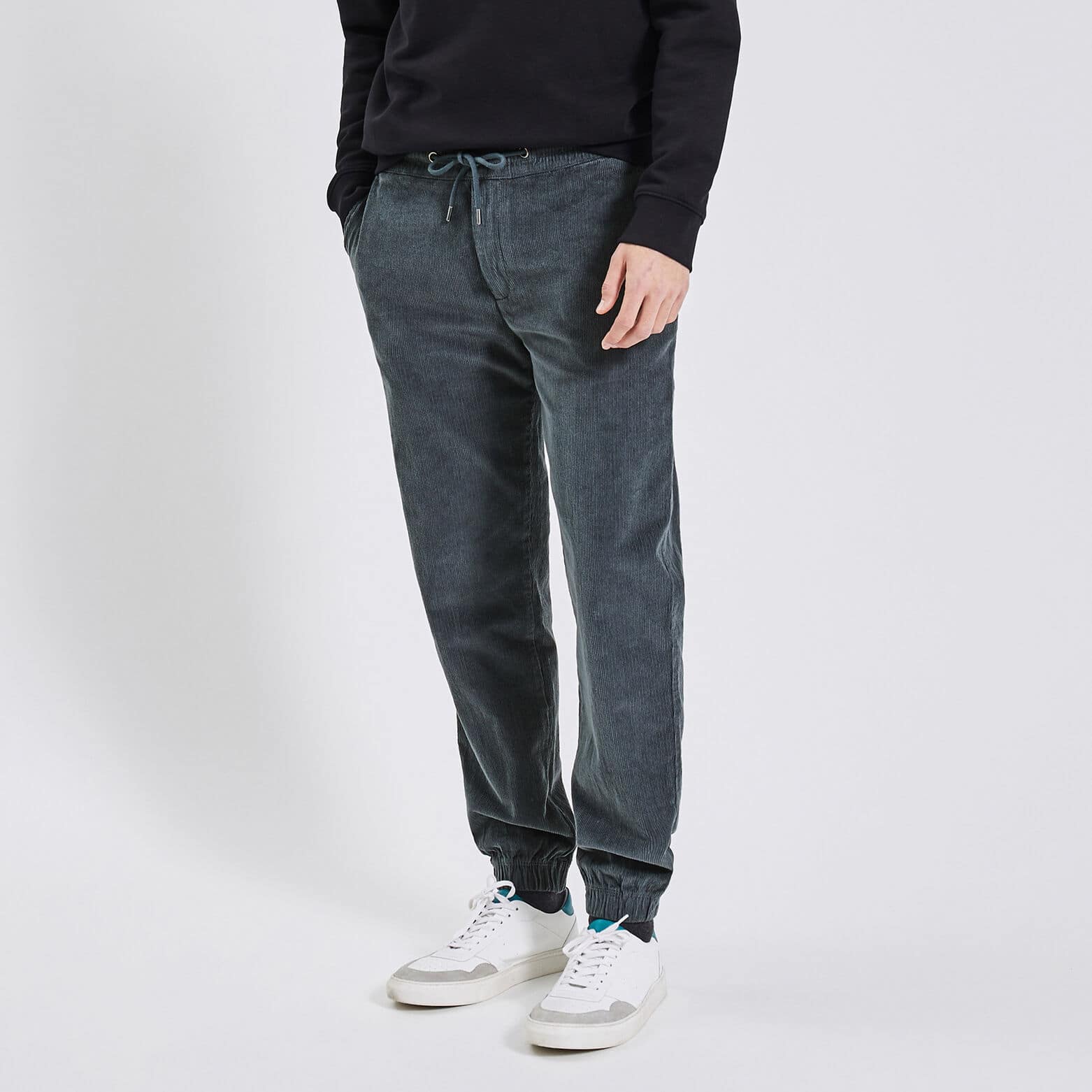 Pantalon jogging en velours Bleu moyen