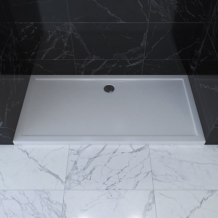 Receveur de douche extra-plat 90 x 140 cm, blanc, Galedo Pure 2