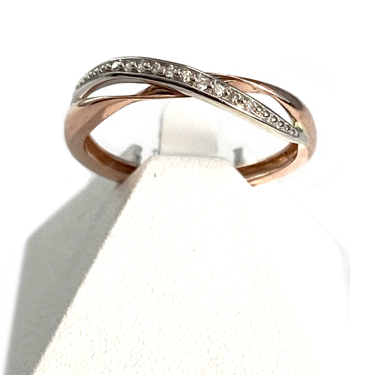 Bague d'occasion 2 ors 375 croisée diamants