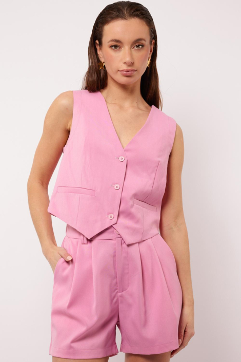 Fluresk roze dames korte broek
