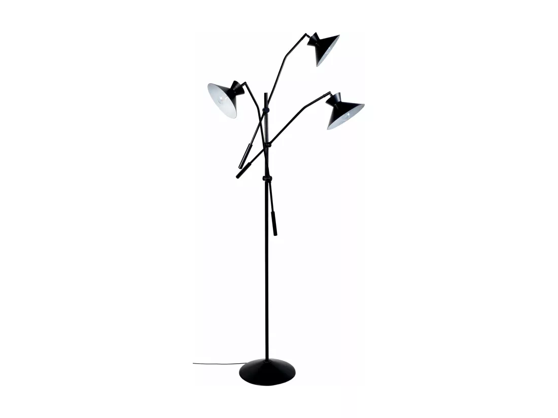 Lampadaire articulé métal noir 190 cm.