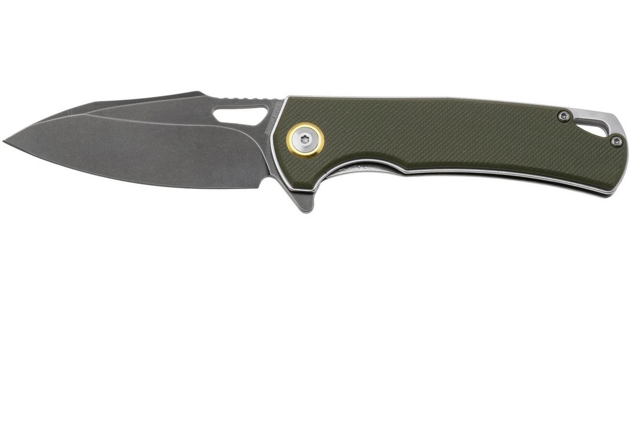 Rough Ryder RR2597 Blackwashed 440, Green Micarta, zakmes