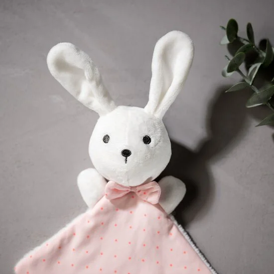 Doudou Lapin   Ecru Rose        de               P'tit bisou