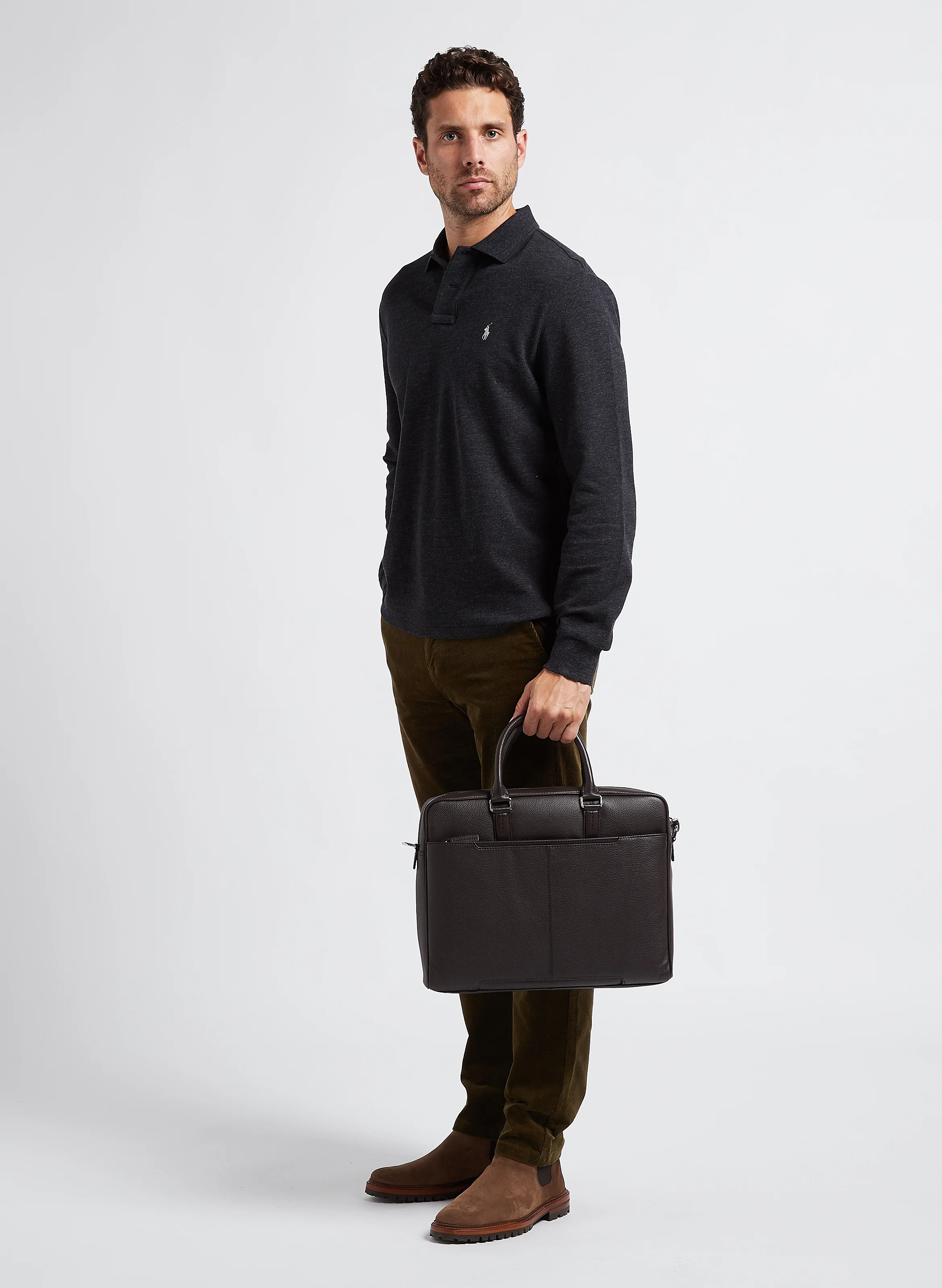 CHARLES - Porte documents en cuir| Marron