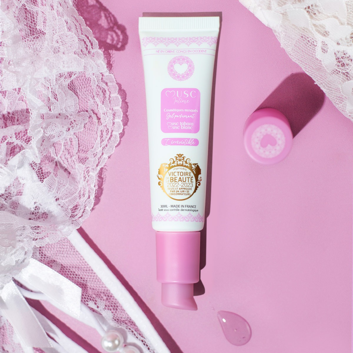 Parfum intime, mousse nettoyante & déodorant - L'irrésistible - Musc Blanc