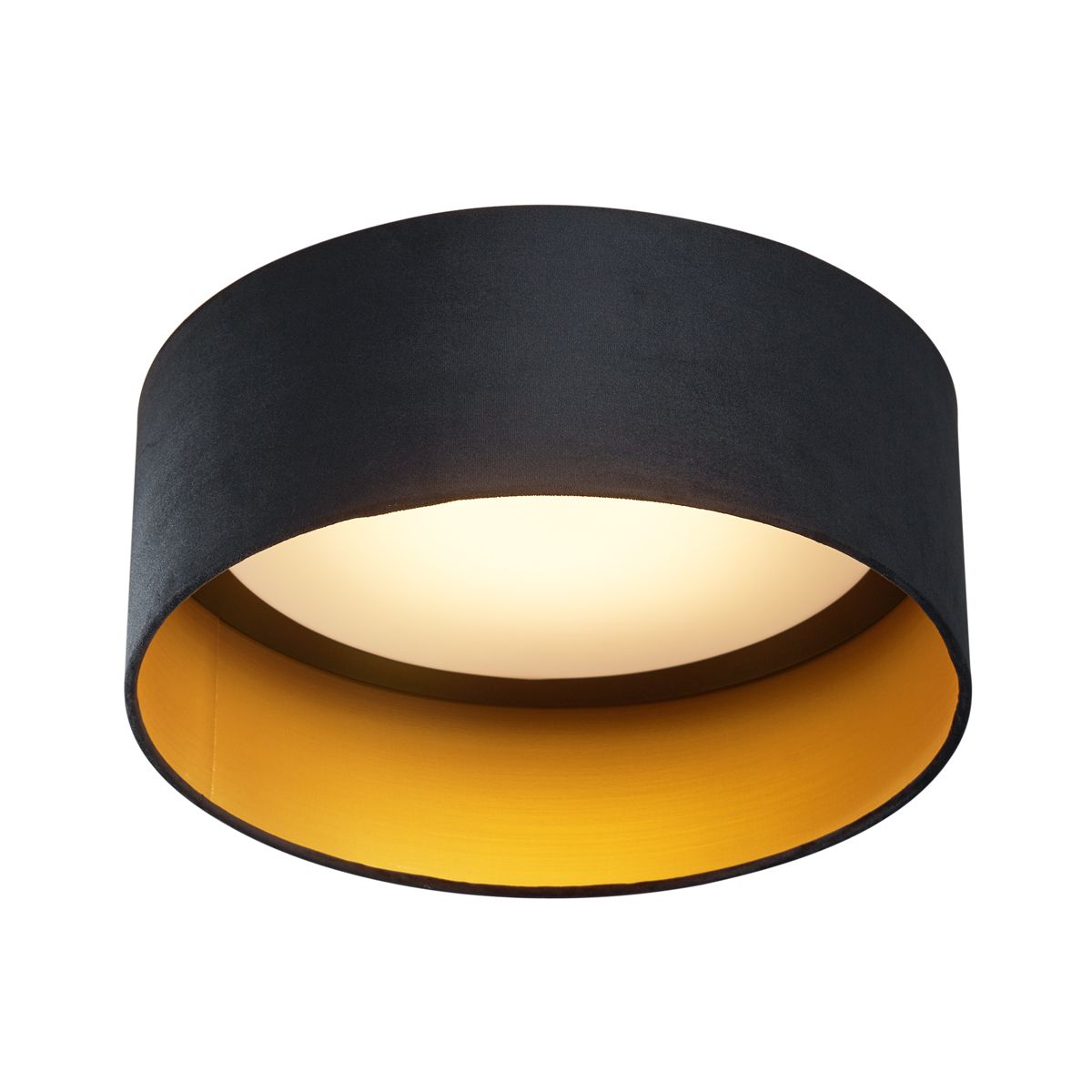 Moderne plafondlamp zwart velours 40cm incl. LED 3-staps dimbaar - Sue
