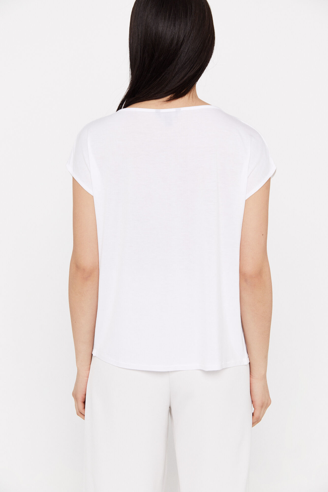 Top com costura combinada - Branco