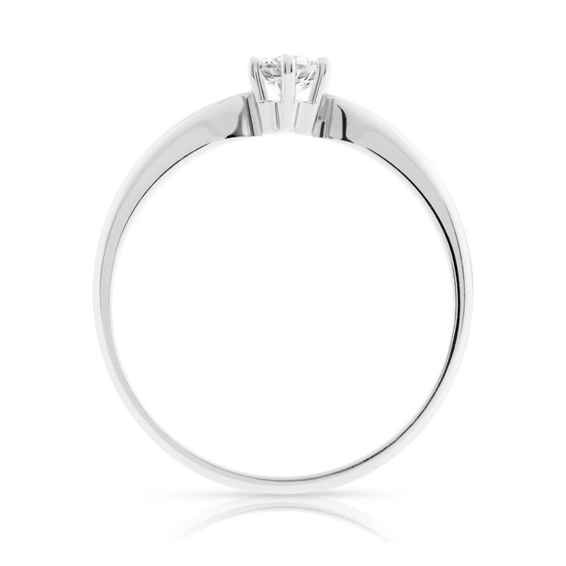 Bague Solitaire or 750 blanc diamant 0.20 ct H/SI