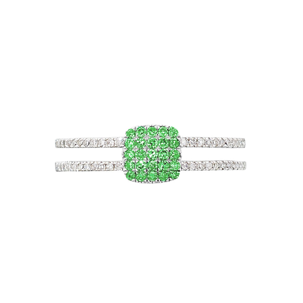 Bague Aude Or Blanc Grenat Et Diamant
