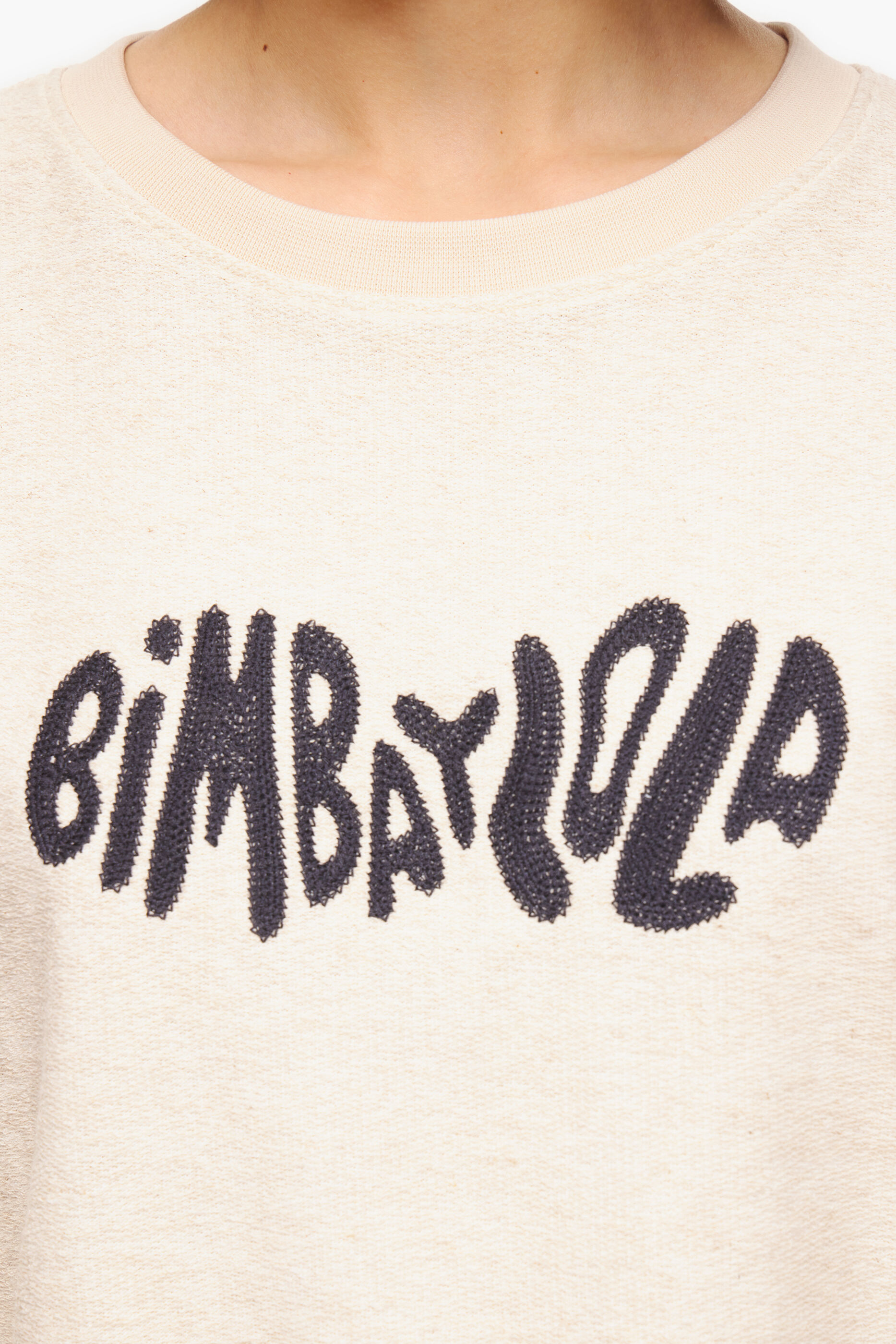 Moletom quadrado com logo cor areia