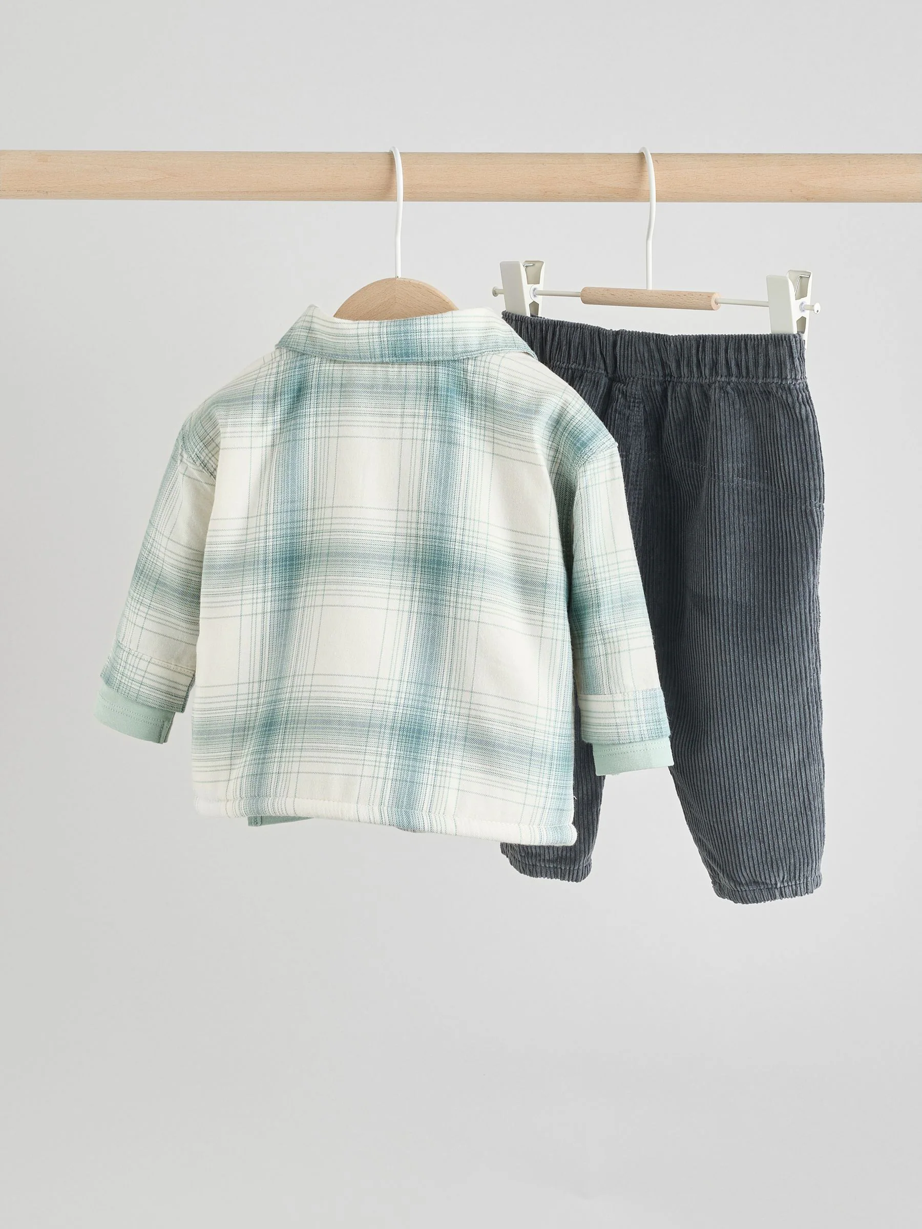 Mineraalkleurig - 3 -delige Baby Overshirt en Broeken Set (0mnd -2jr)