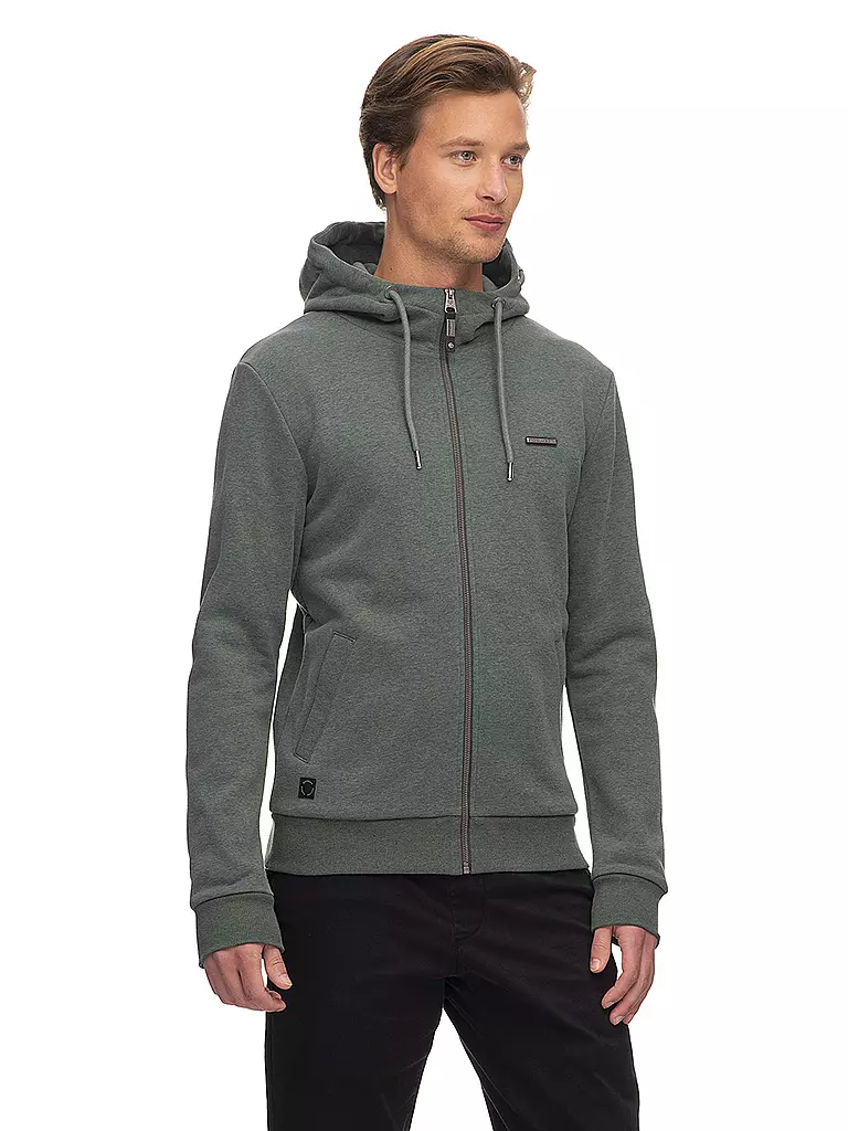RAGWEAR Sweatjacke NATE dunkelgrün