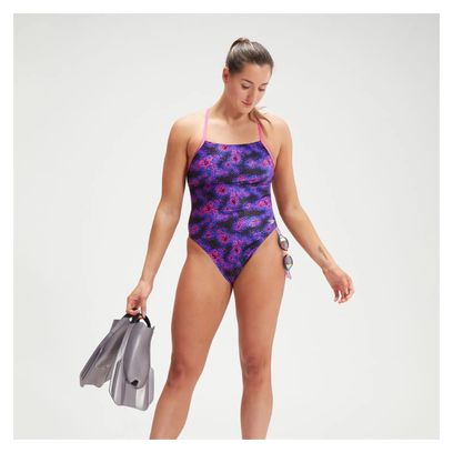 Maillot de Bain Femme 1 Pièce Speedo Eco  Allover Lattice Back Violet