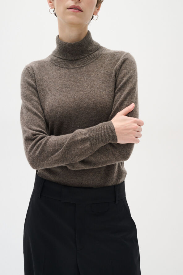 InWear LukkaIW Rollneck Pullover Premium - 100% Cashmere Brown melange
