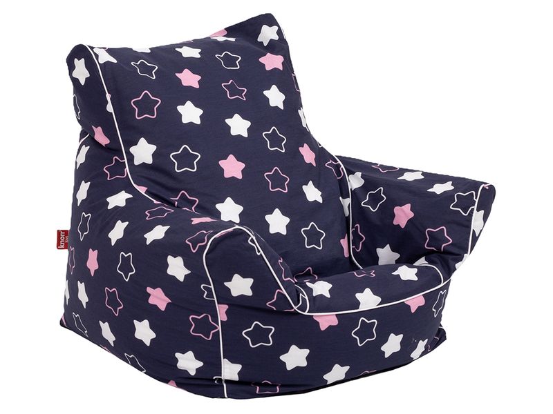 Knorrtoys Kindersitzsack «Star blue pink» Bequemer Sessel für Kinder