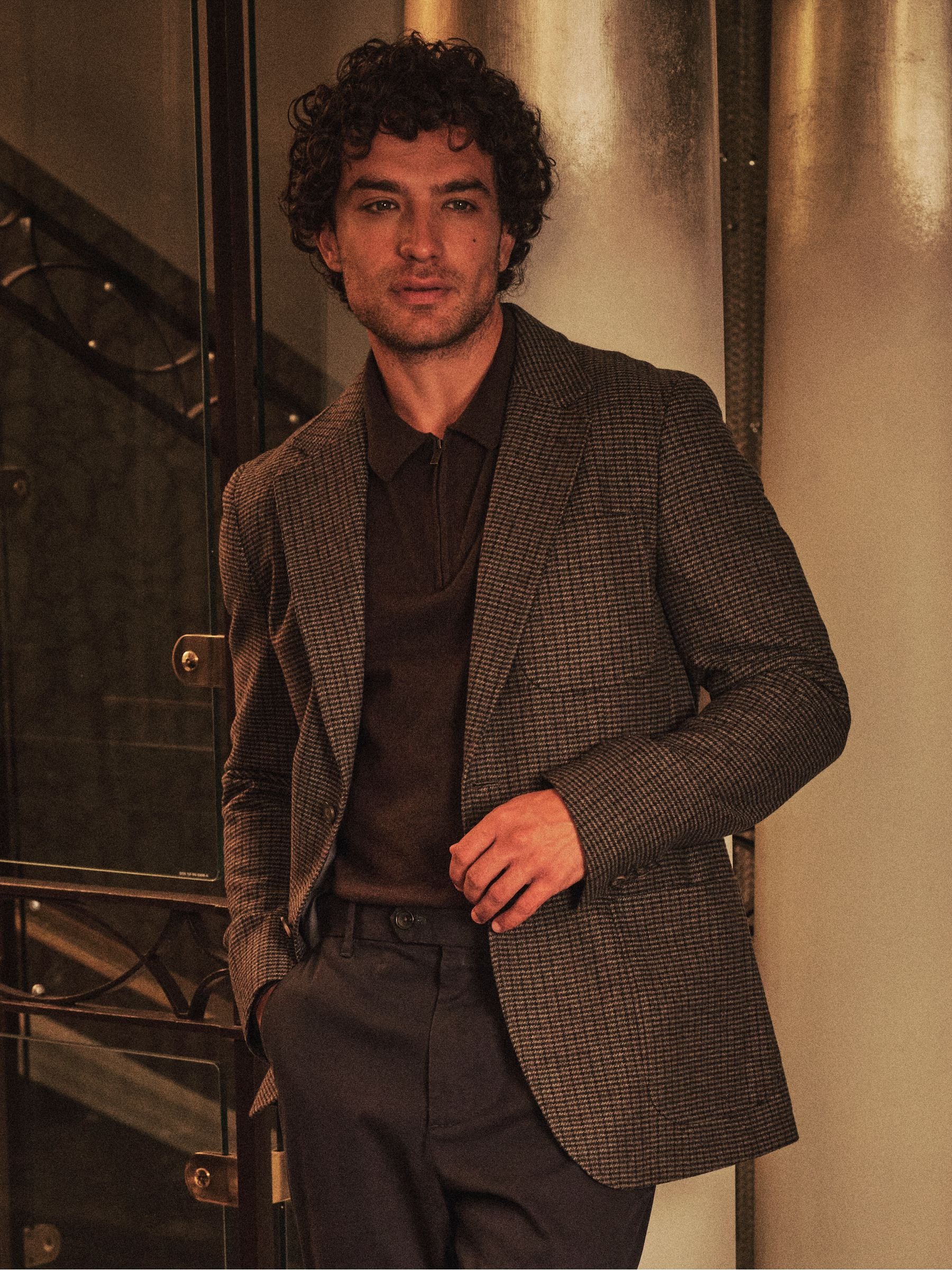 FatFace Wool Mix Houndstooth Check Blazer