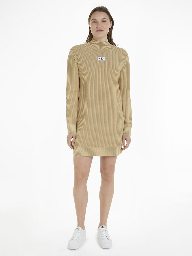 Calvin Klein WASHED MONOLOGO SWEATER DRESS Aat