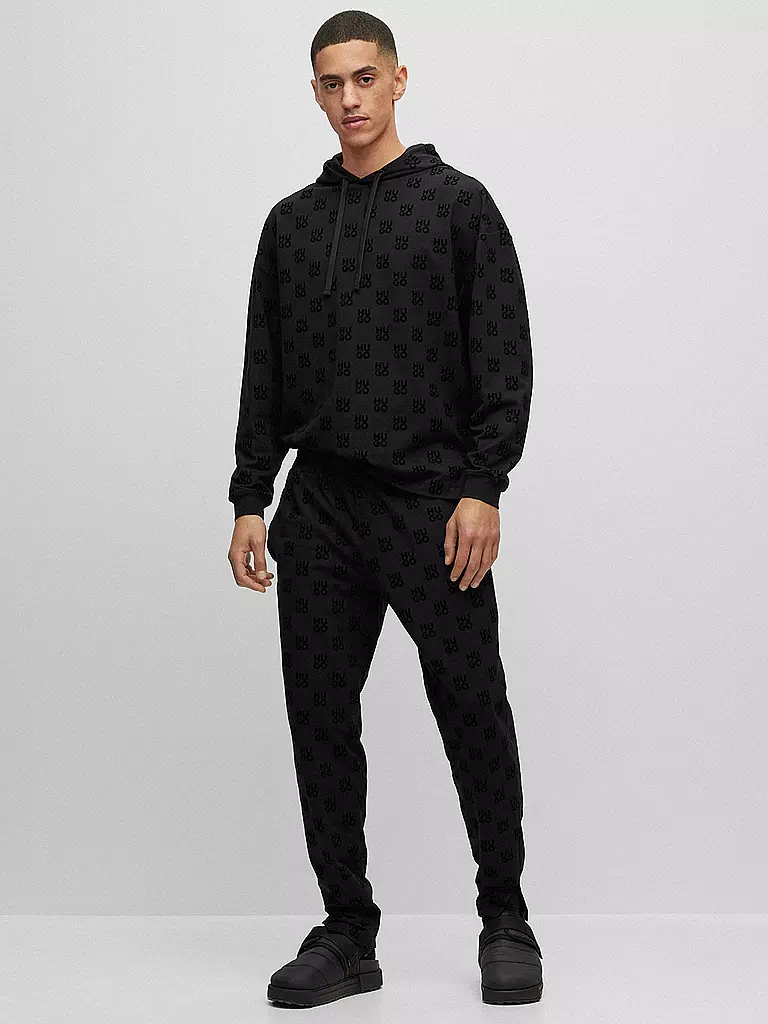 HUGO  Loungewear Hose FLOCK schwarz