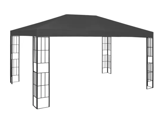 Tonnelle avec guirlande lumineuse à LED 3x4 m Anthracite