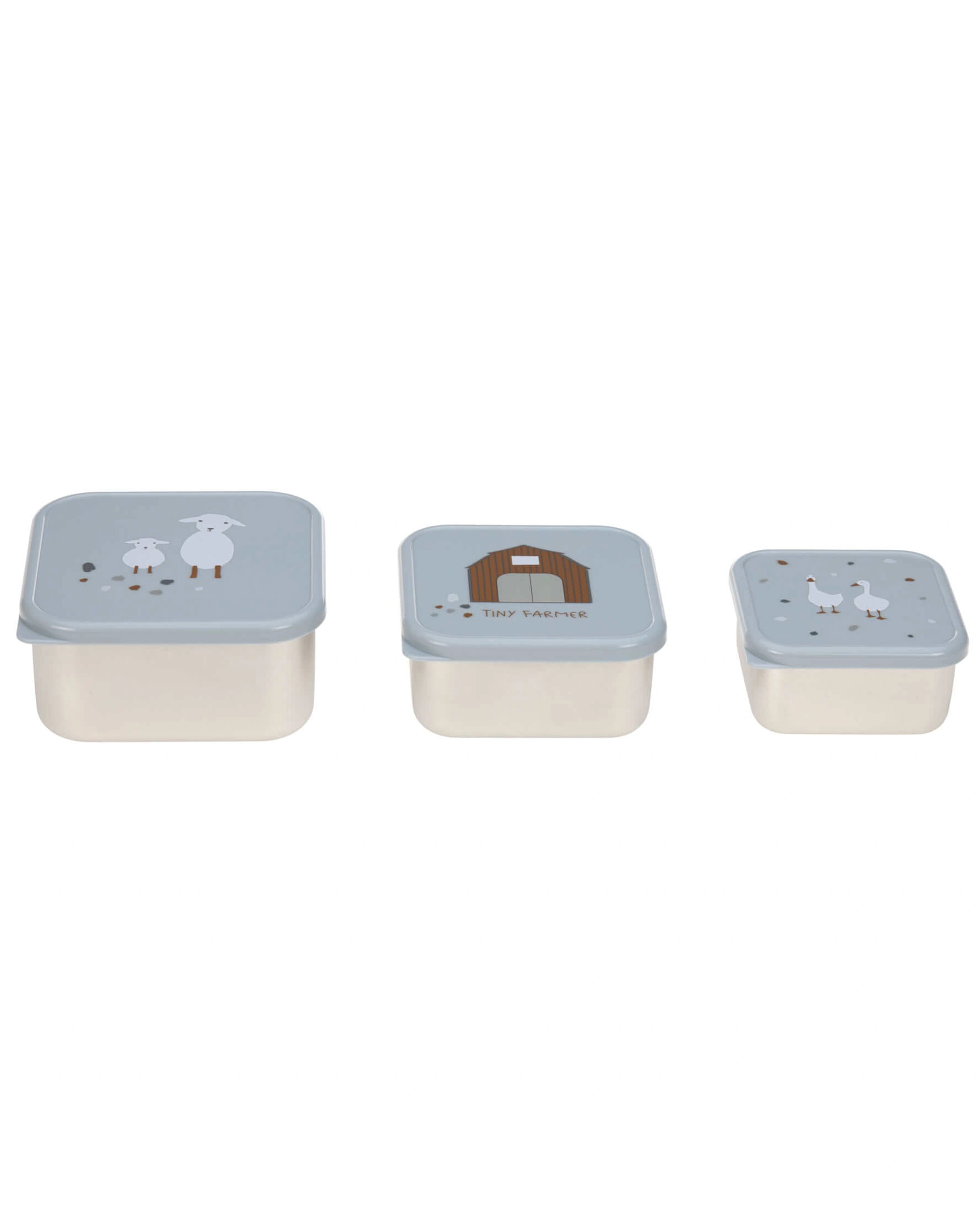 Snackbox TINY FARMER 3er-Set in blau