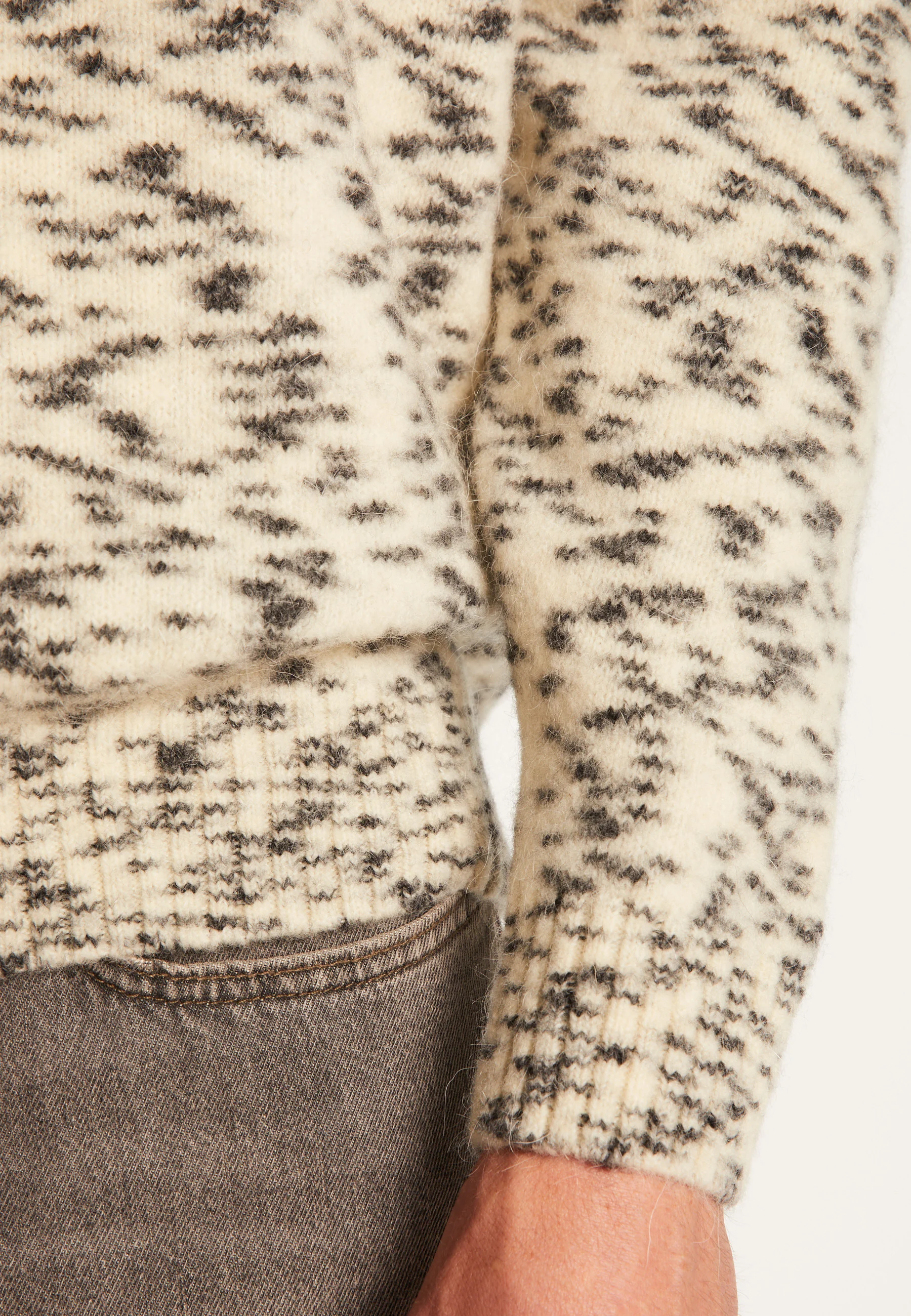 TEXAH24 - Pull col rond en mohair | Blanc