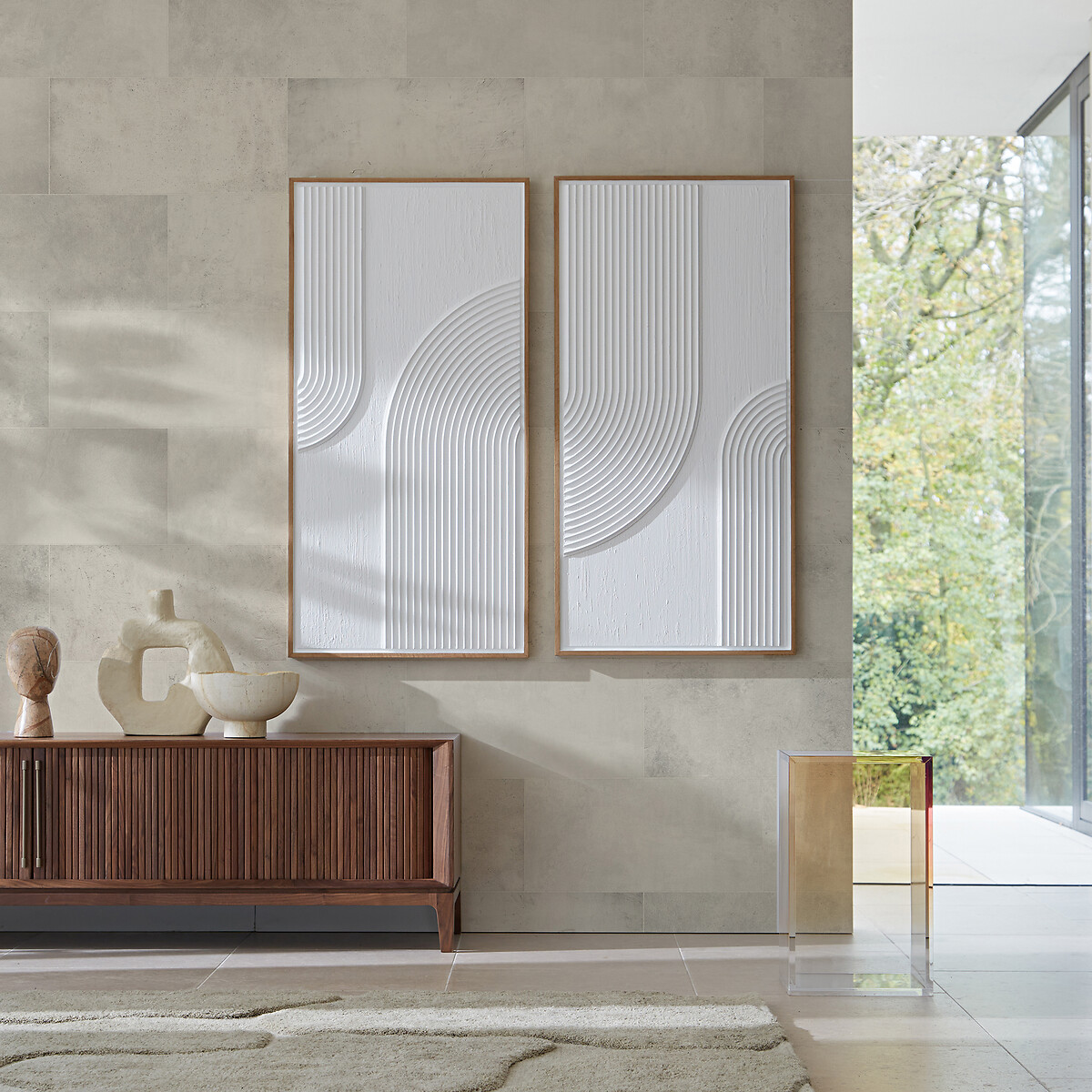 AM.PM<br>Conjunto de 2 decorações de parede texturizadas, Flavior