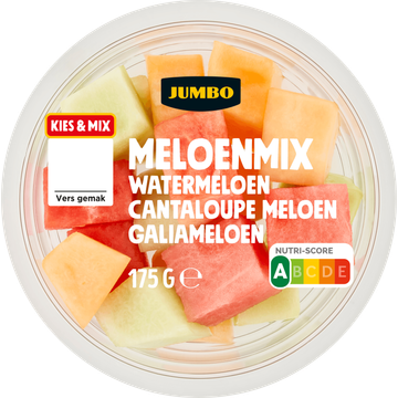 Jumbo Meloenmix Watermeloen Cantaloupe Meloen Galiameloen 175 g