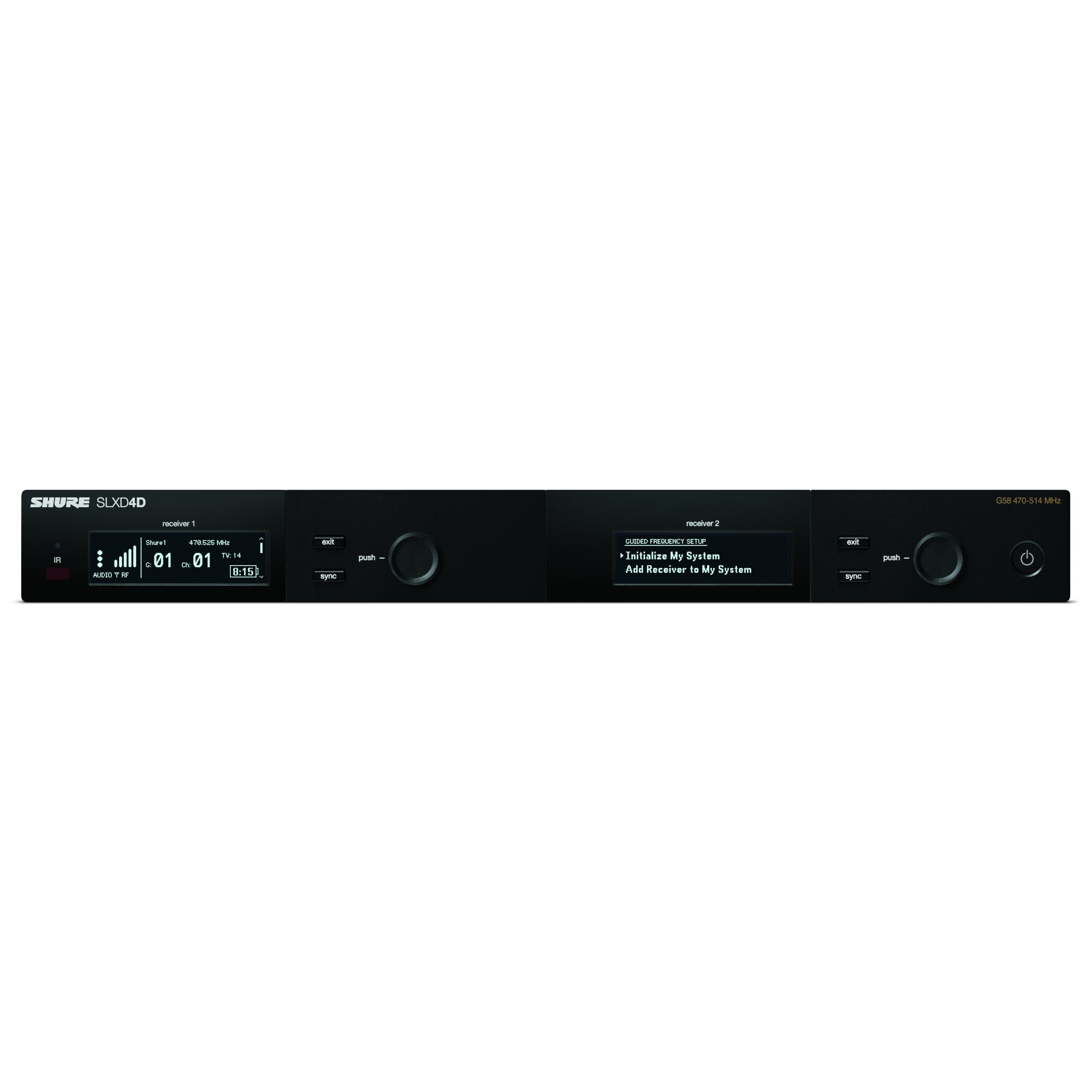 Shure SLXD4D-K59 dubbele ontvanger (606 - 650 MHz)