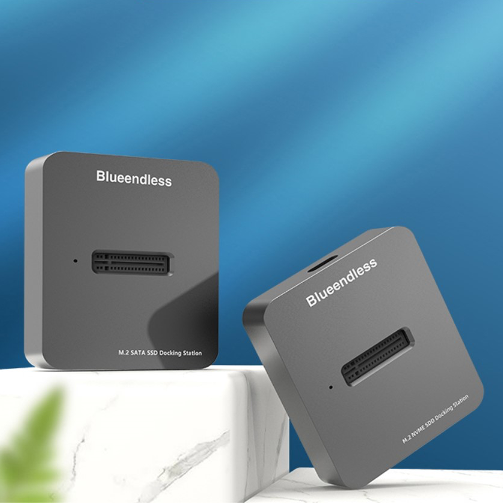 USB A / USB C 3.1 SATA Docking Station Kartenlesegerät Card Reader für M.2 NVME SSD Festplatten (Bis 2TB) - Grau
