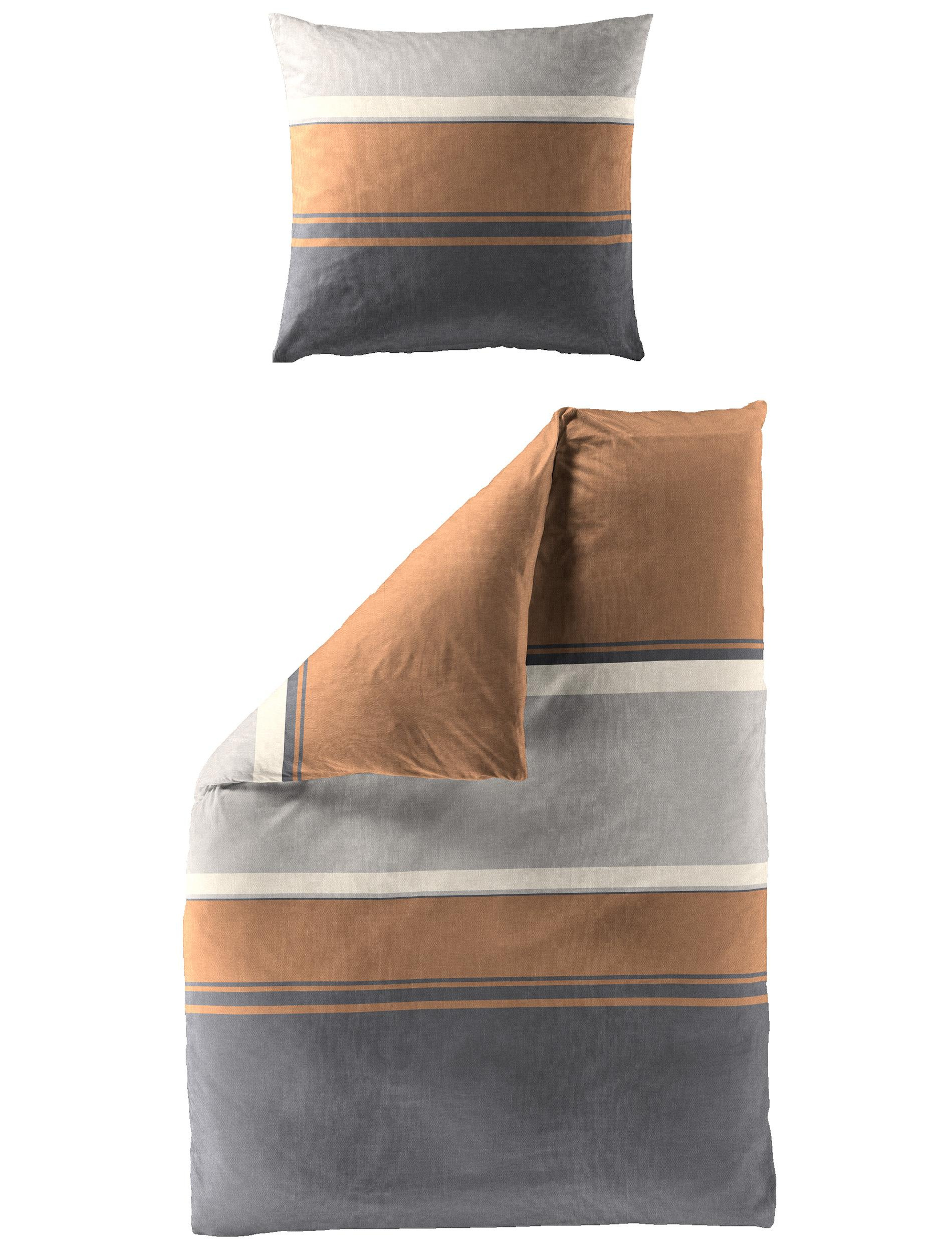 Bettwäsche Mako-Satin safran 135x200cm, mit 1 Kissen